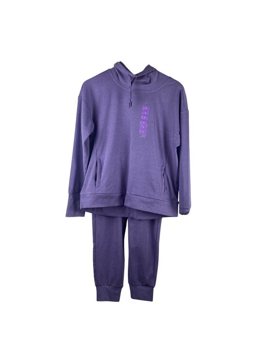 RBX Pants - RBX Womens Striated Plush Interlock Cowl Neck Hoodie & Jogger Set Verbena Small